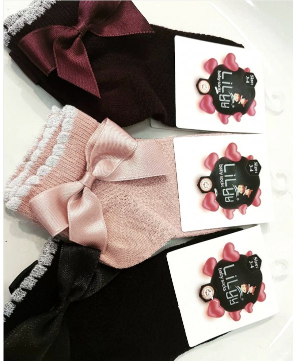 Lilyy детски ажурени чорапи с панделка сатен